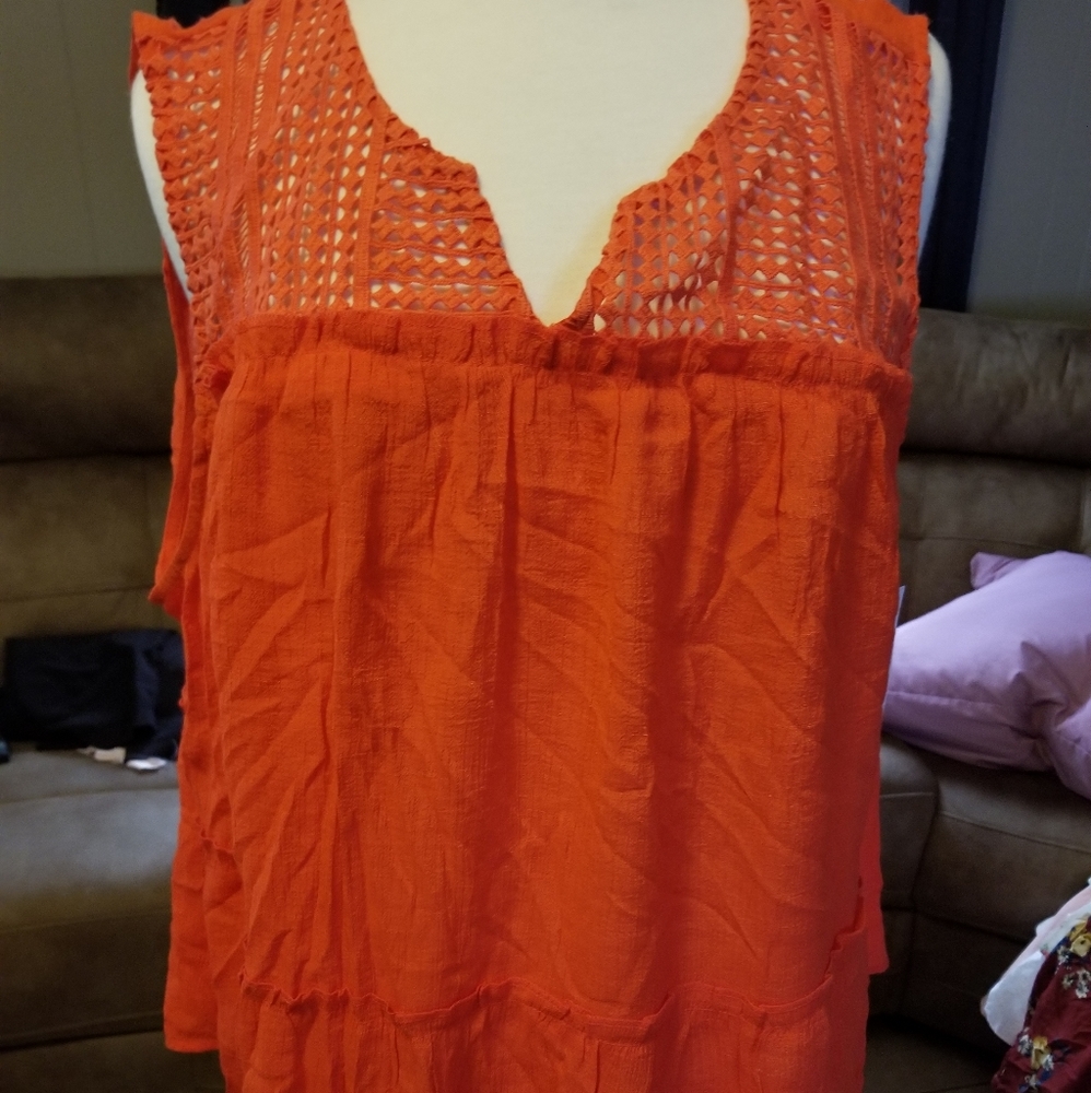 Orange sleeveless blouse. A.N.A.  2X